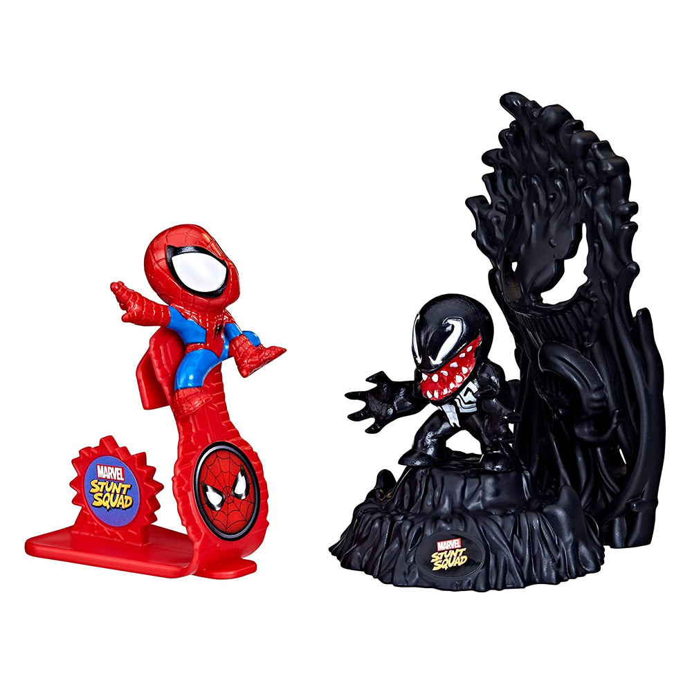 Hasbro Marvel Stunt Squad Spider-Man vs. Venom Playset with Action Figures (1.5”)