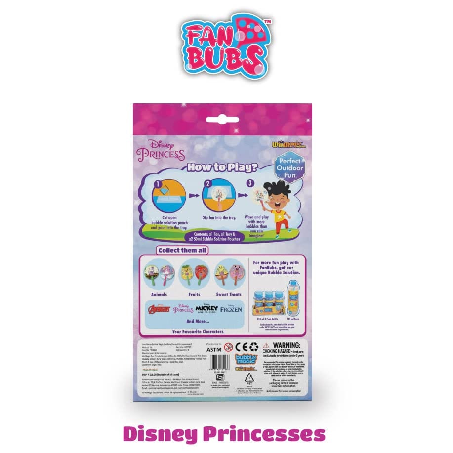Bubble Magic Fan Bubs Disney Princesses