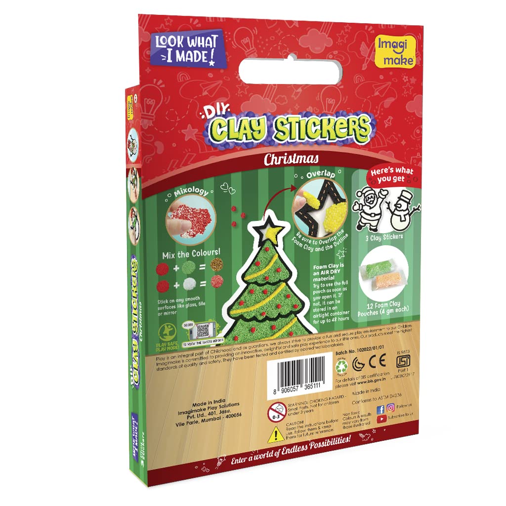 Imagimake DIY Clay Stickers Christmas