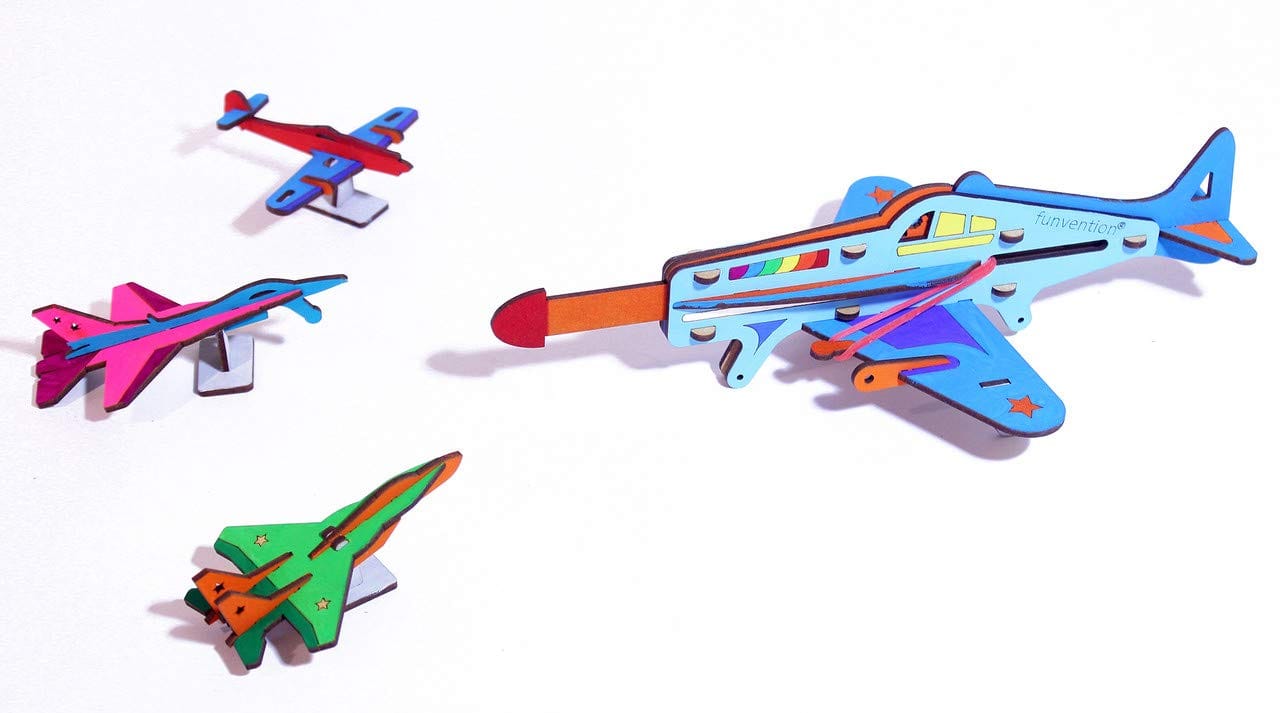 Funvention Shooter Plane DIY Science Educational Toy