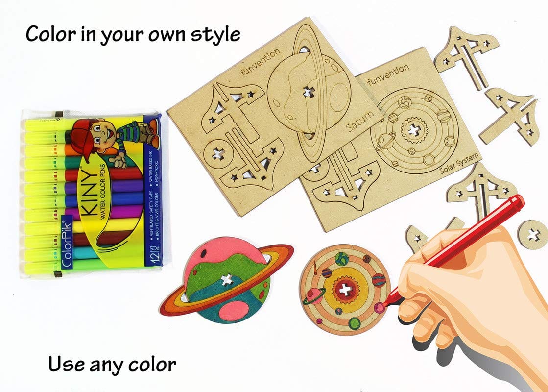 Funvention Spinning Toys Solar System Set of 7 DIY