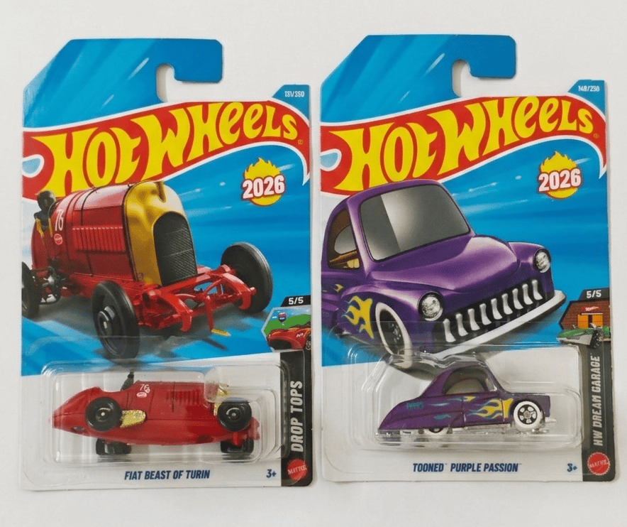 Hot Wheels Fiat Beast of Turin and Tooned Purple Passion