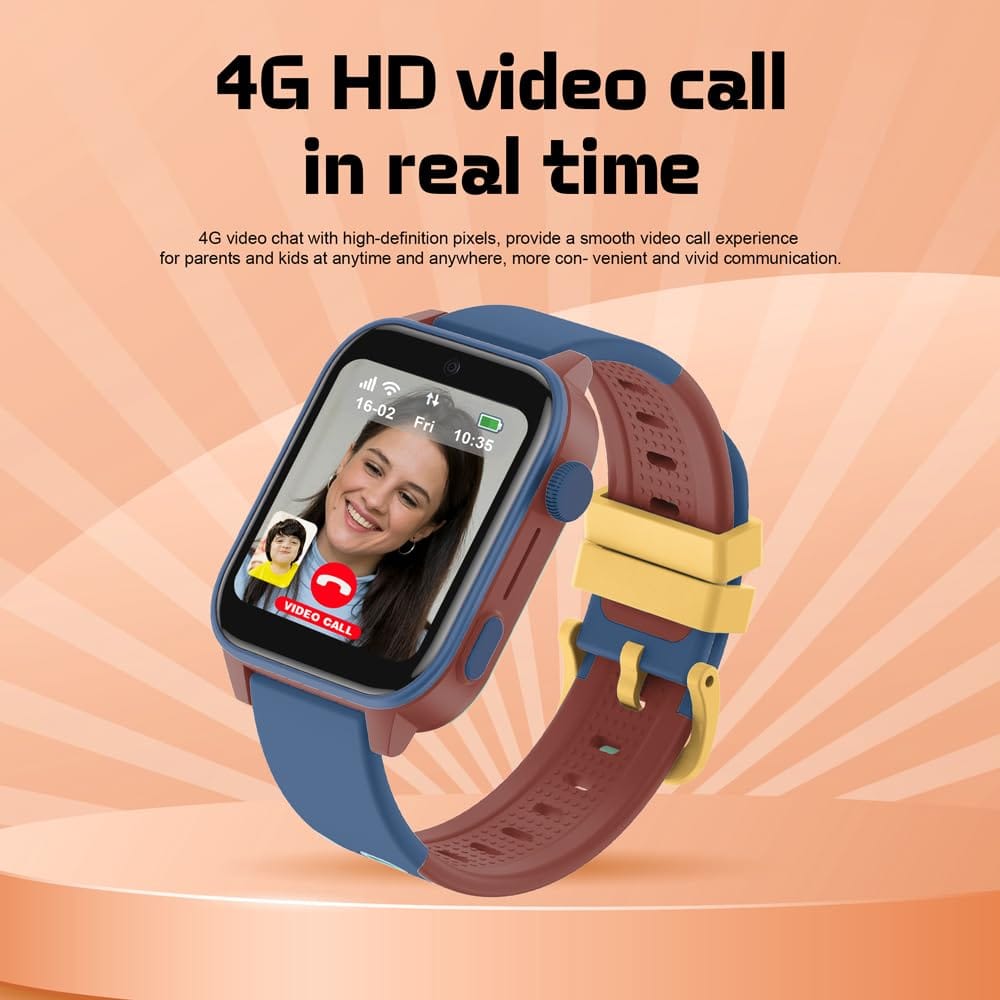 Spiky GNOME 4g Video & Voice Calling Smartwatch Blue