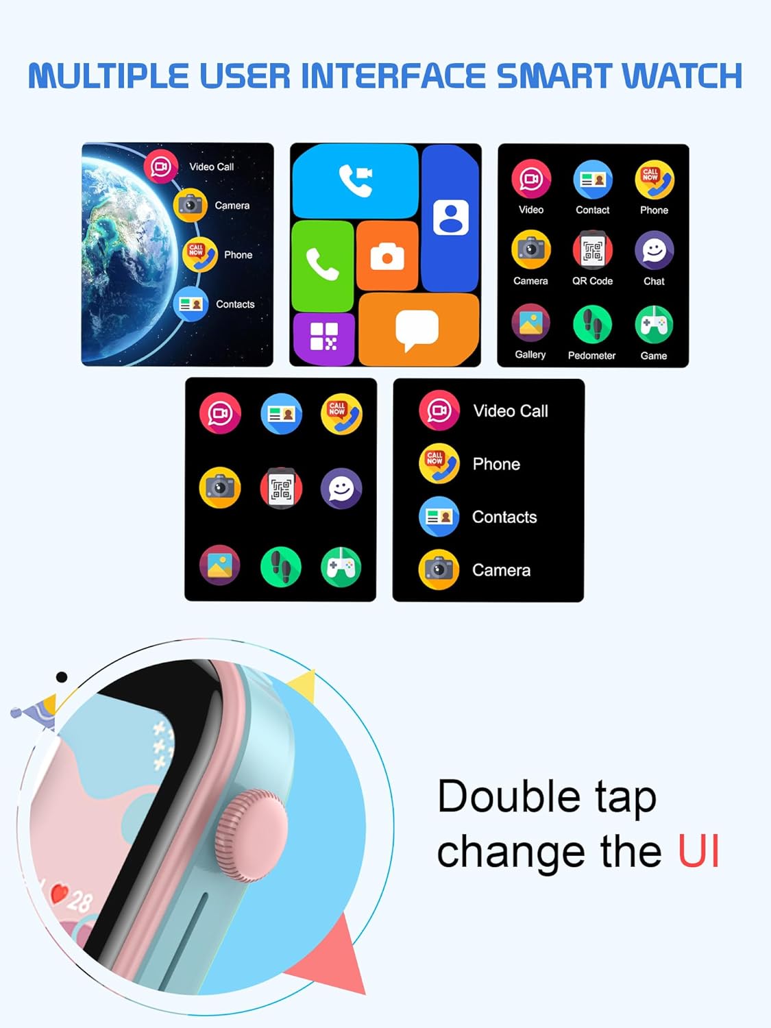 Spiky GNOME 4g Video & Voice Calling Smartwatch Pink