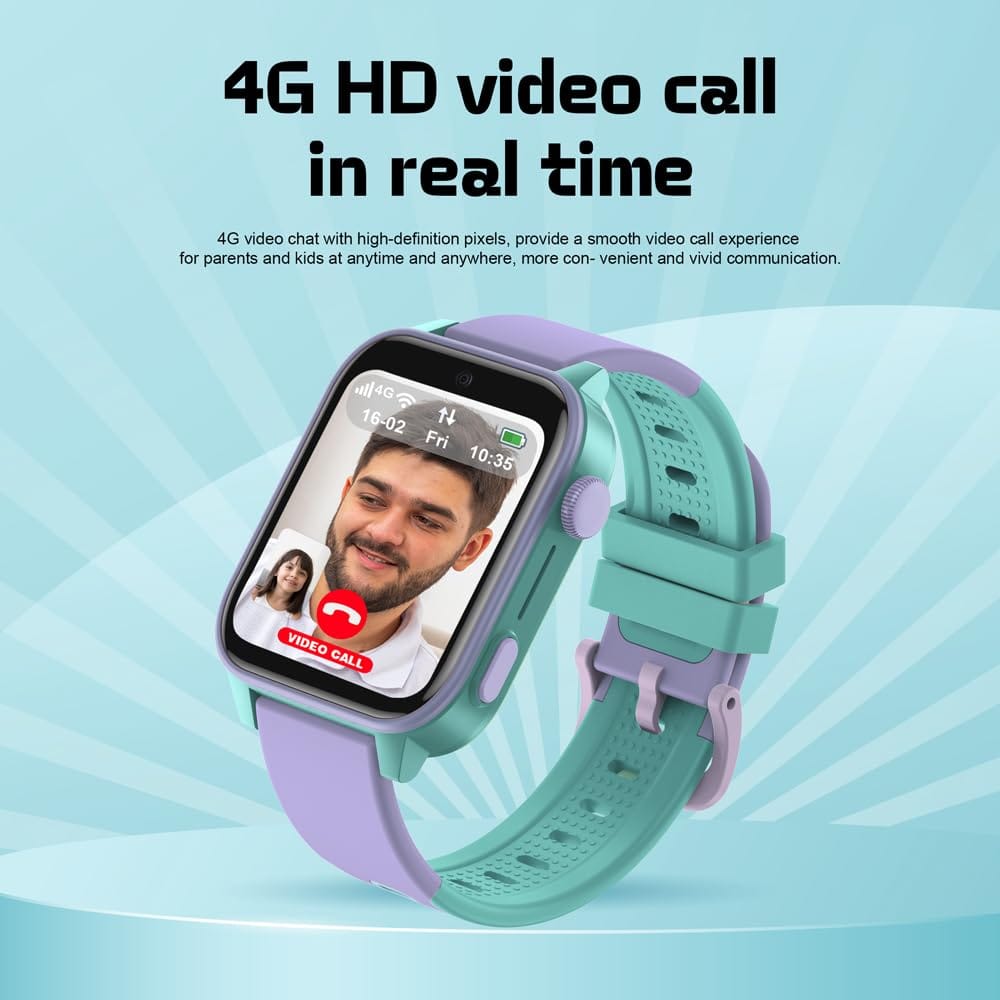 Spiky GNOME 4g Video & Voice Calling Smartwatch Purple