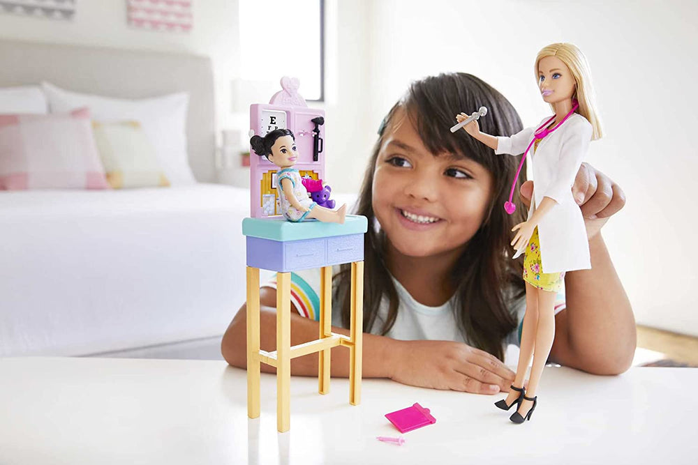 Barbie Career Art Teacher Playset With Blonde Doll, Toddler Doll And Toy Art Pieces