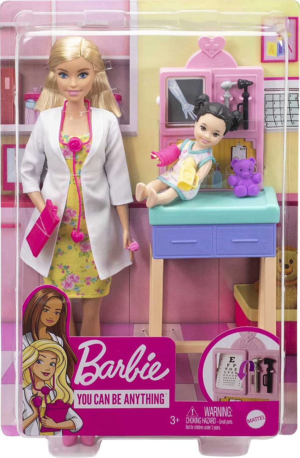 Barbie Career Art Teacher Playset With Blonde Doll, Toddler Doll And Toy Art Pieces