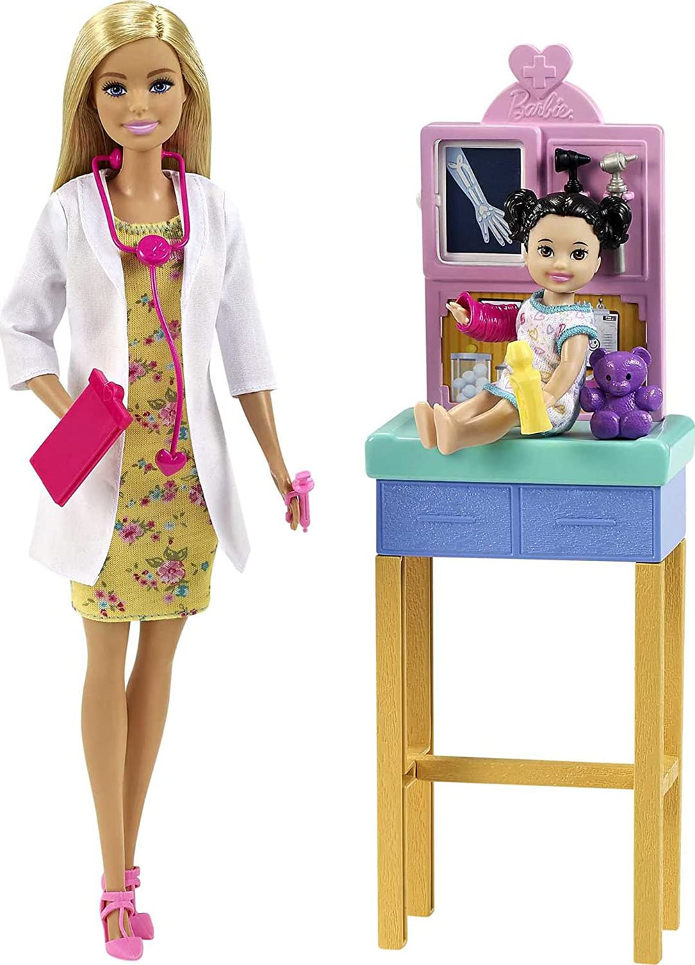Barbie Career Art Teacher Playset With Blonde Doll, Toddler Doll And Toy Art Pieces