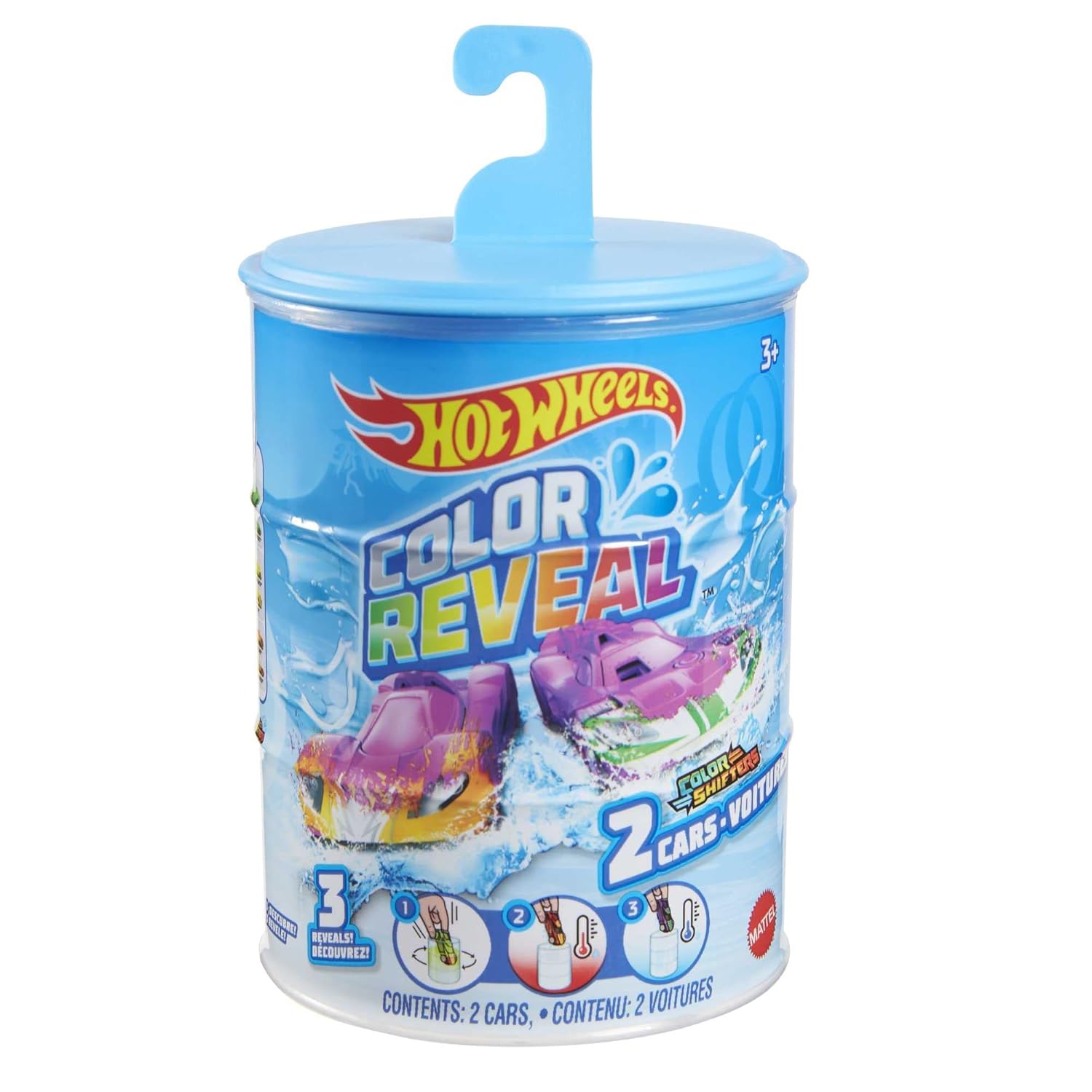 Hot Wheels Color Reveal, Set Of 2 1:64 Scale Vehicles With Surprise Reveal & Color-Change Feature