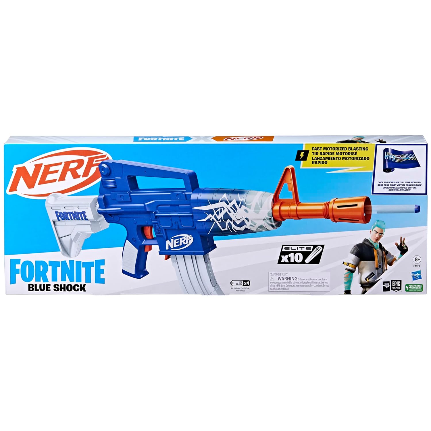 Hasbro Nerf Fortnite Blue Shock - Fast Motorized Blasting