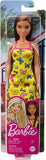 Barbie Doll With Yellow Butterfly And Barbie Logo Print Dress & Strappy Heels