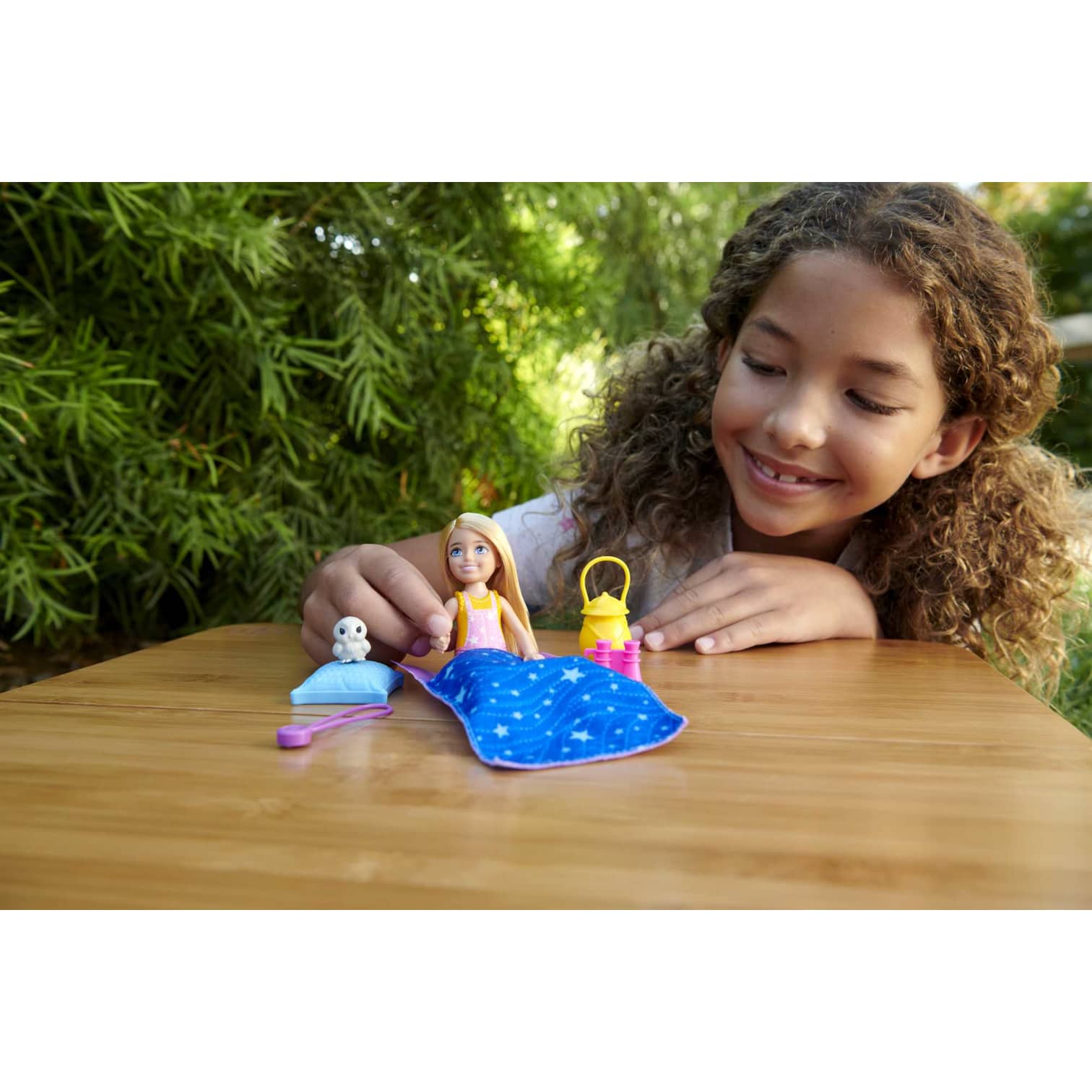 Barbie It Takes Two Chelsea Camping Doll With Pet Owl & Accessories