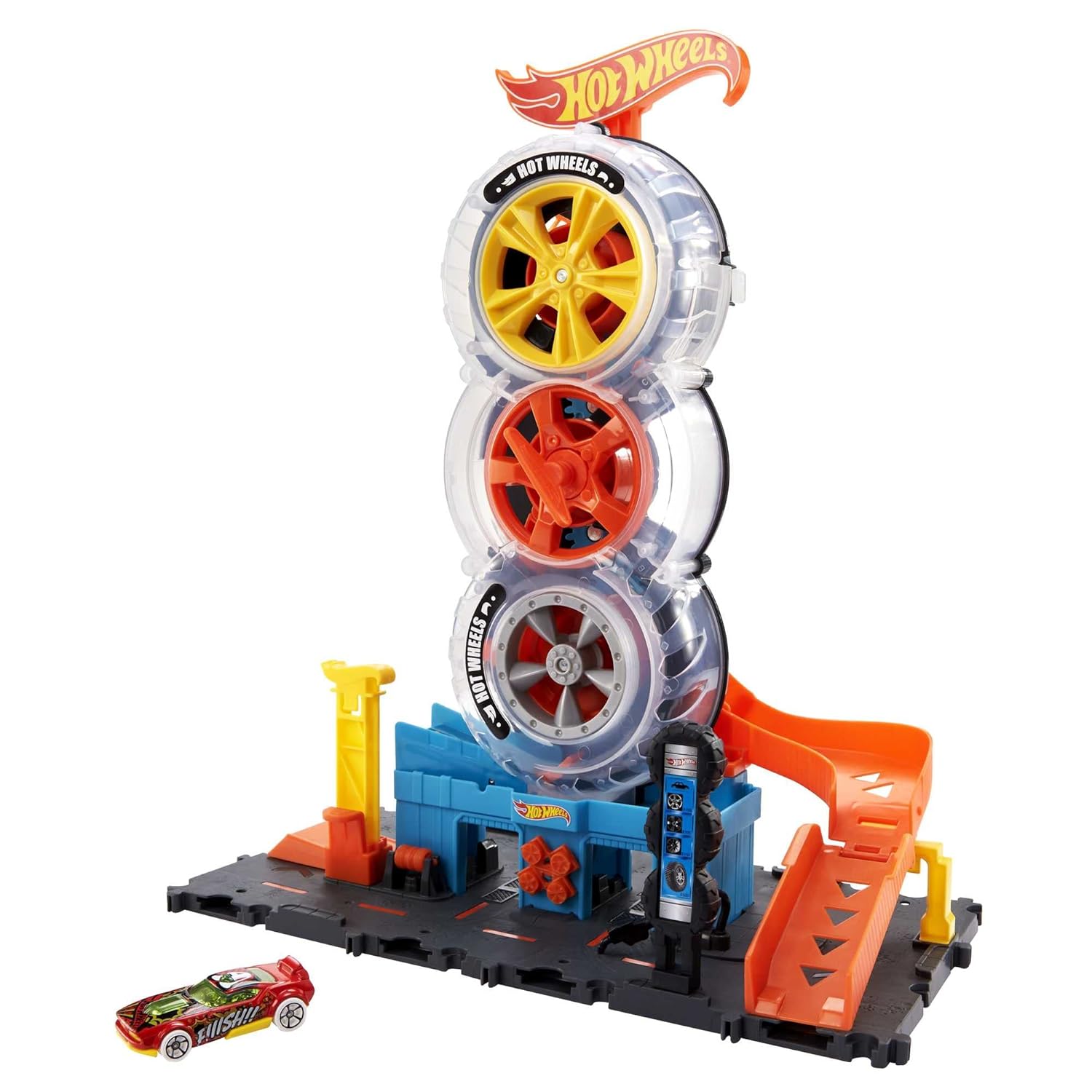 Hot Wheels City Super Twist Tire Shop Playset