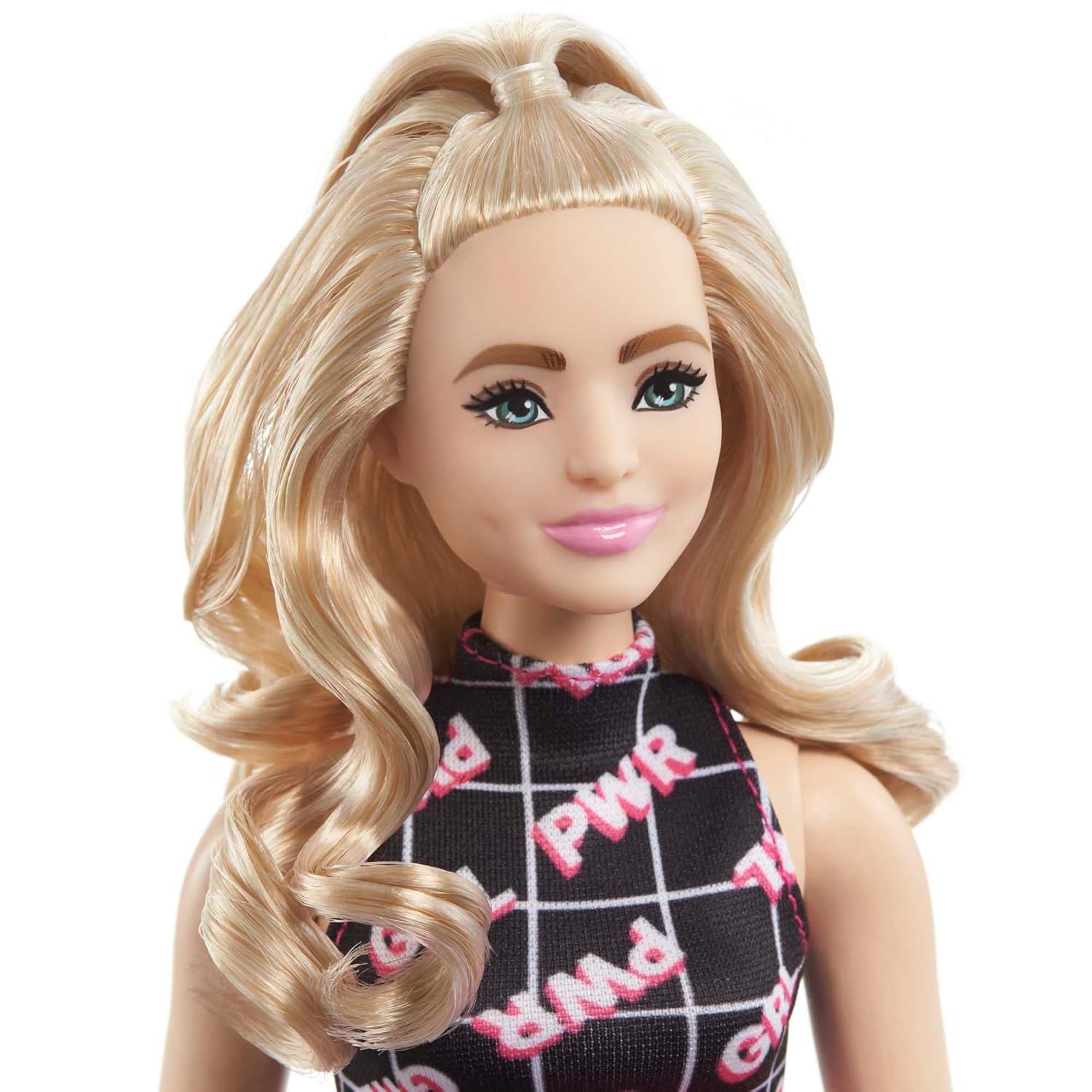 Barbie Mattel Fashionistas Doll Curvy Body With Wavy Blond Hair Girl Power