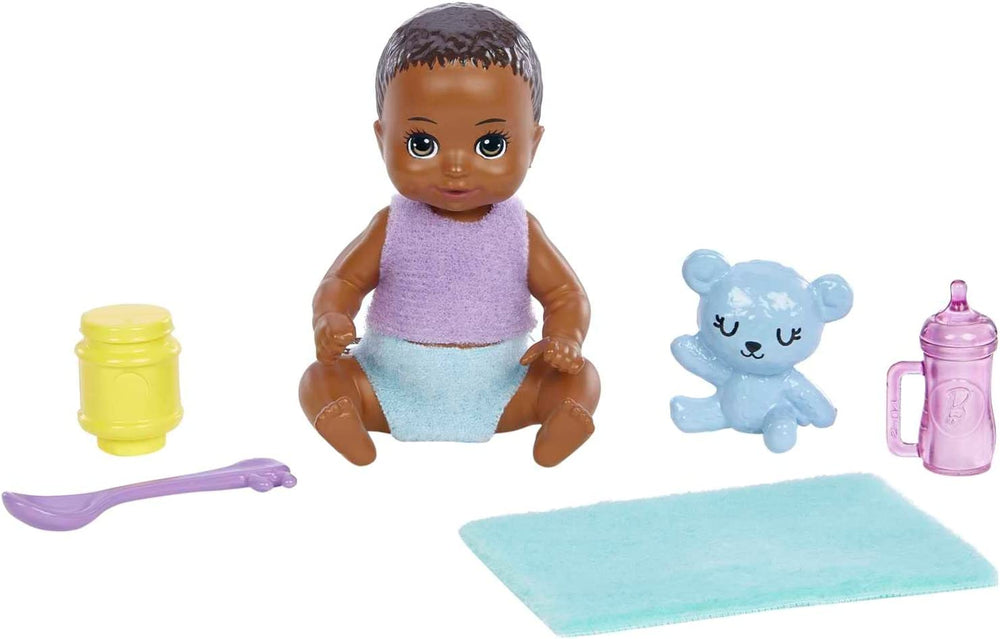 Barbie Dolls And Accessories, Skipper Doll With Baby Figure And 5 Accessories, Babysitters Inc. Playset