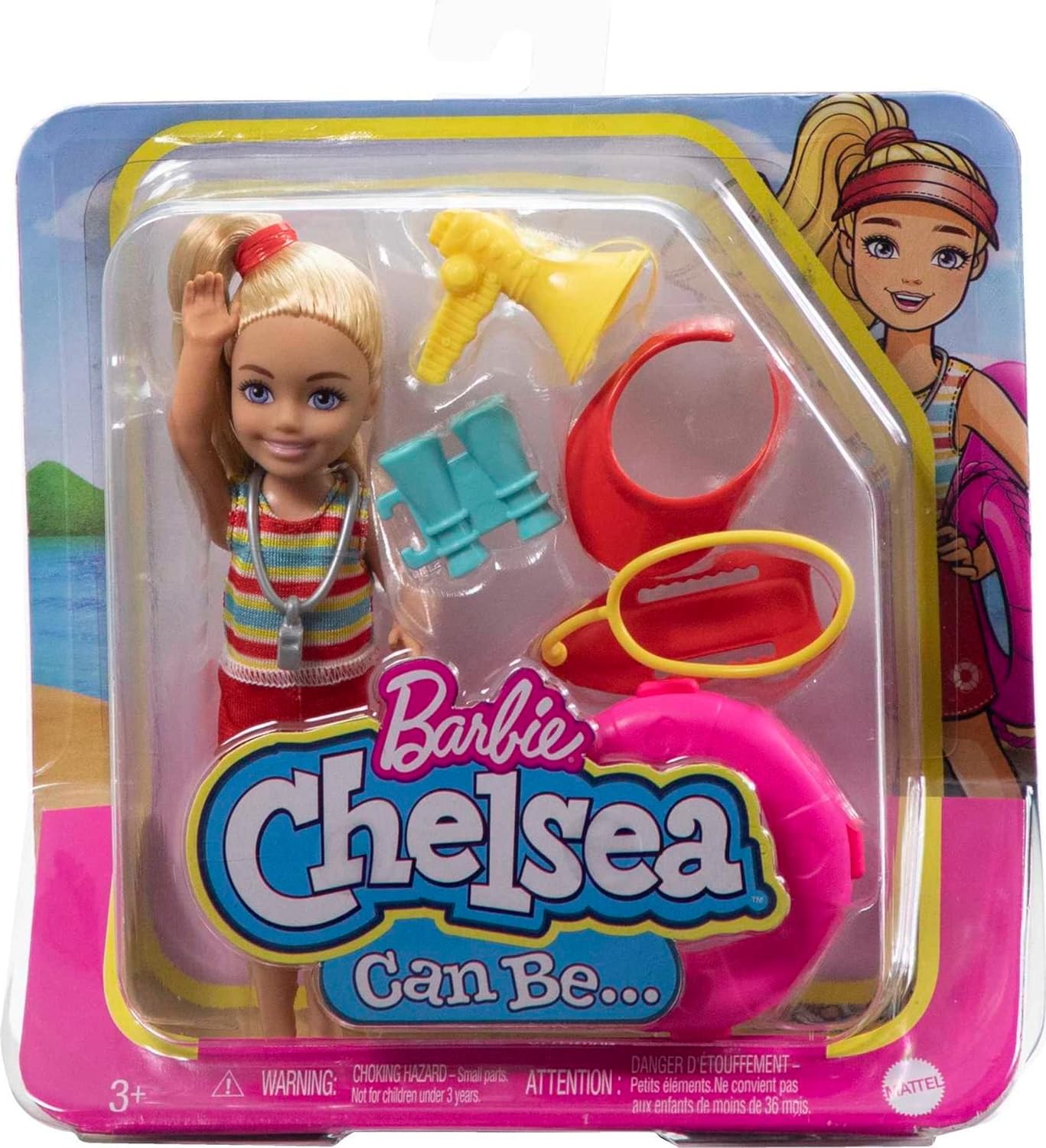 Barbie Chelsea Can Be… Lifeguard Doll And 6 Career-Themed Accessories Including Life Buoy
