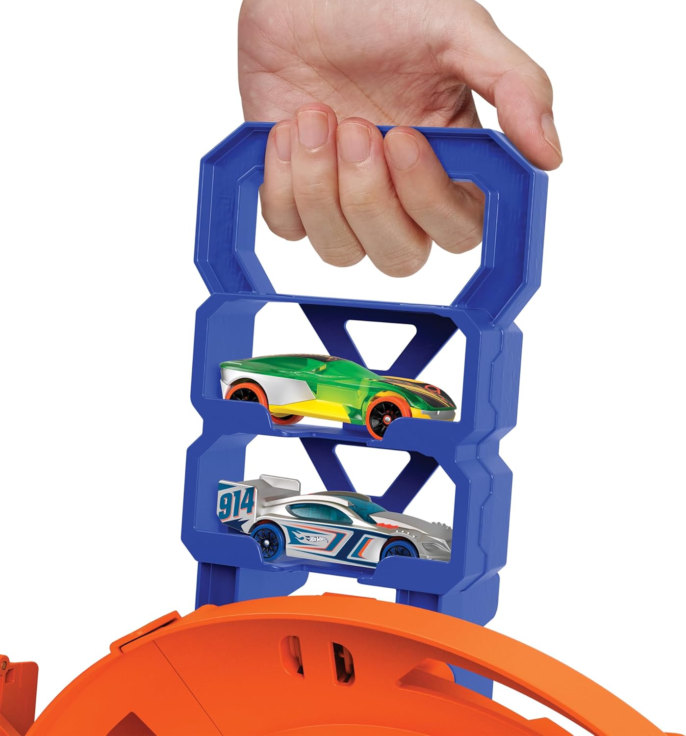 Hot Wheels Extreme Loop Circuit Set – 2 Cars, High-Speed Loops, Easy Storage!