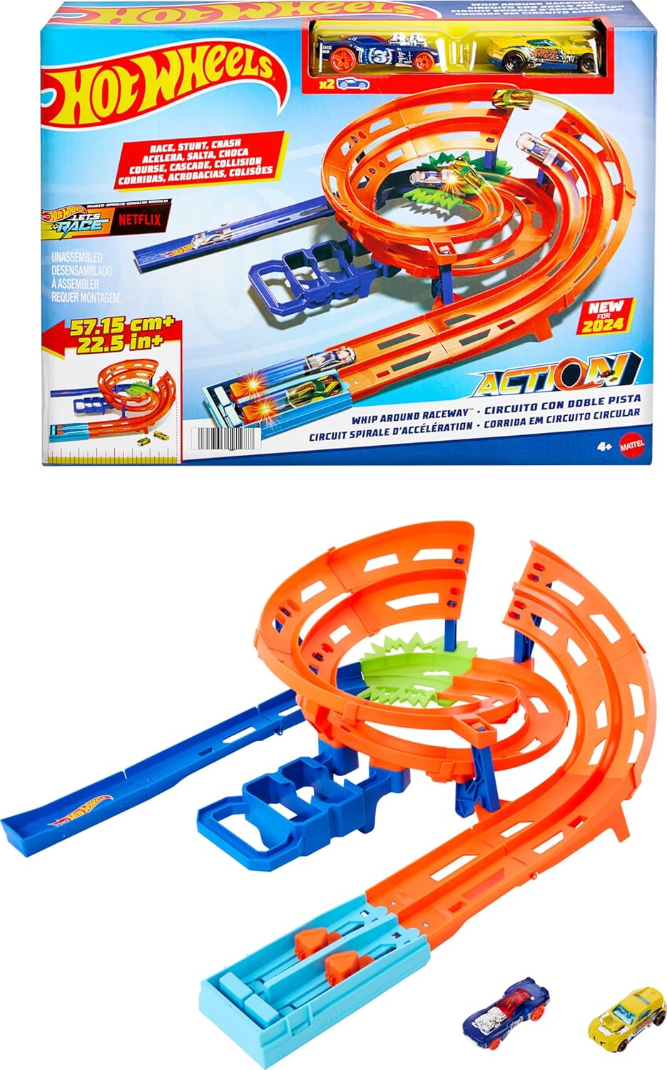 Hot Wheels Extreme Loop Circuit Set – 2 Cars, High-Speed Loops, Easy Storage!