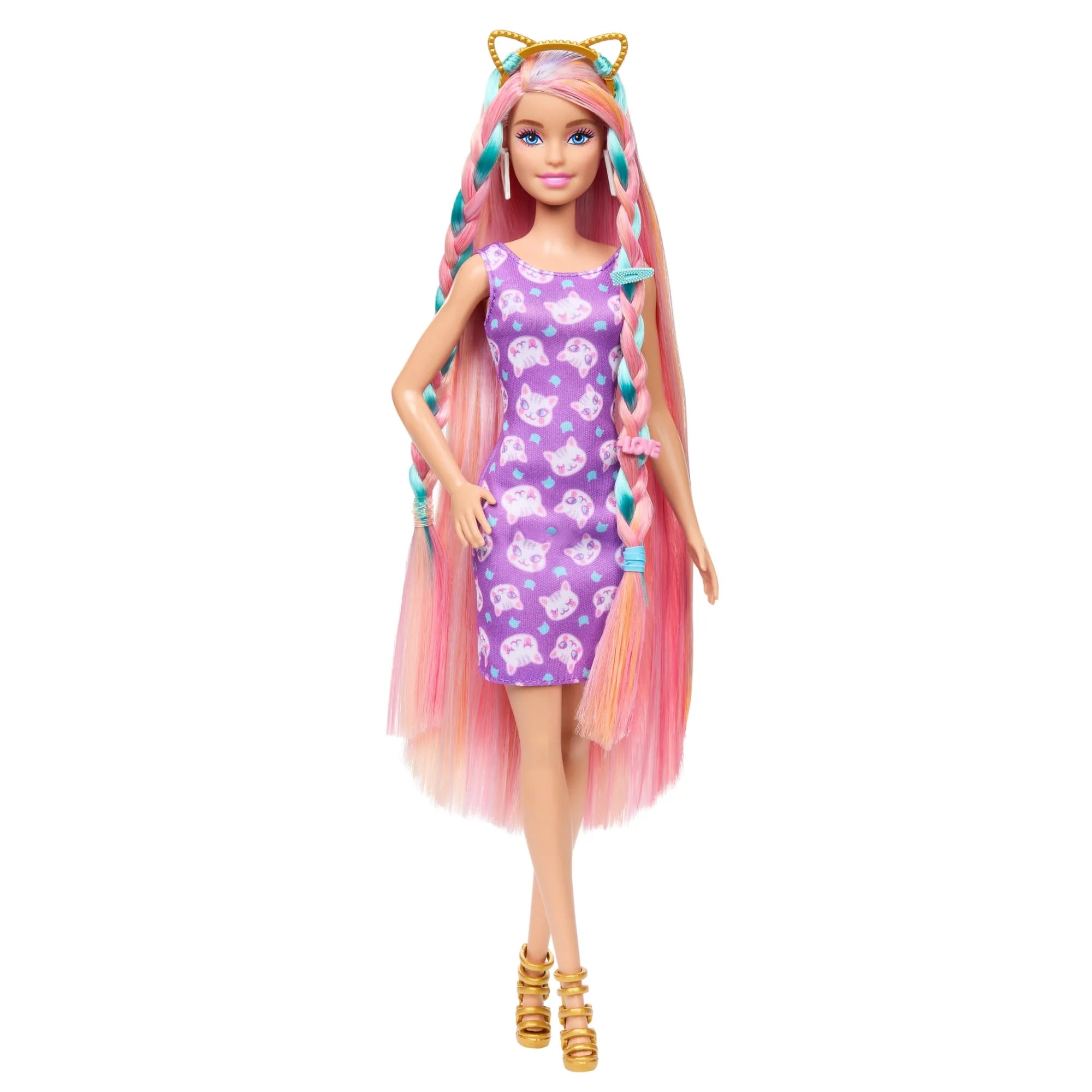 Barbie Fun & Fancy Hair Doll With Extra-Long Colorful Blonde Hair And Styling Accessories