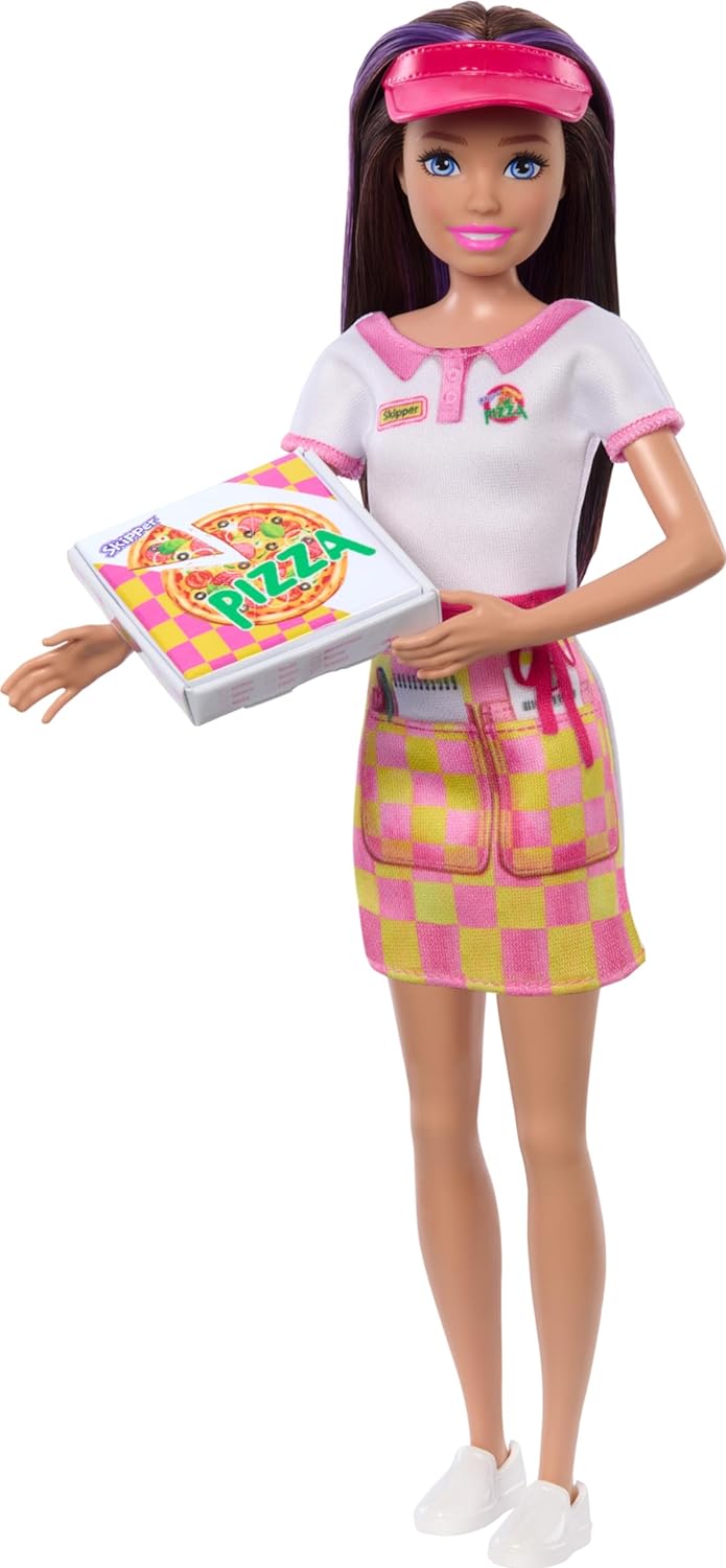 Barbie Skipper First Jobs, Pizzeria Waitress Doll With Accessories, includes Pizza & Takeout Box