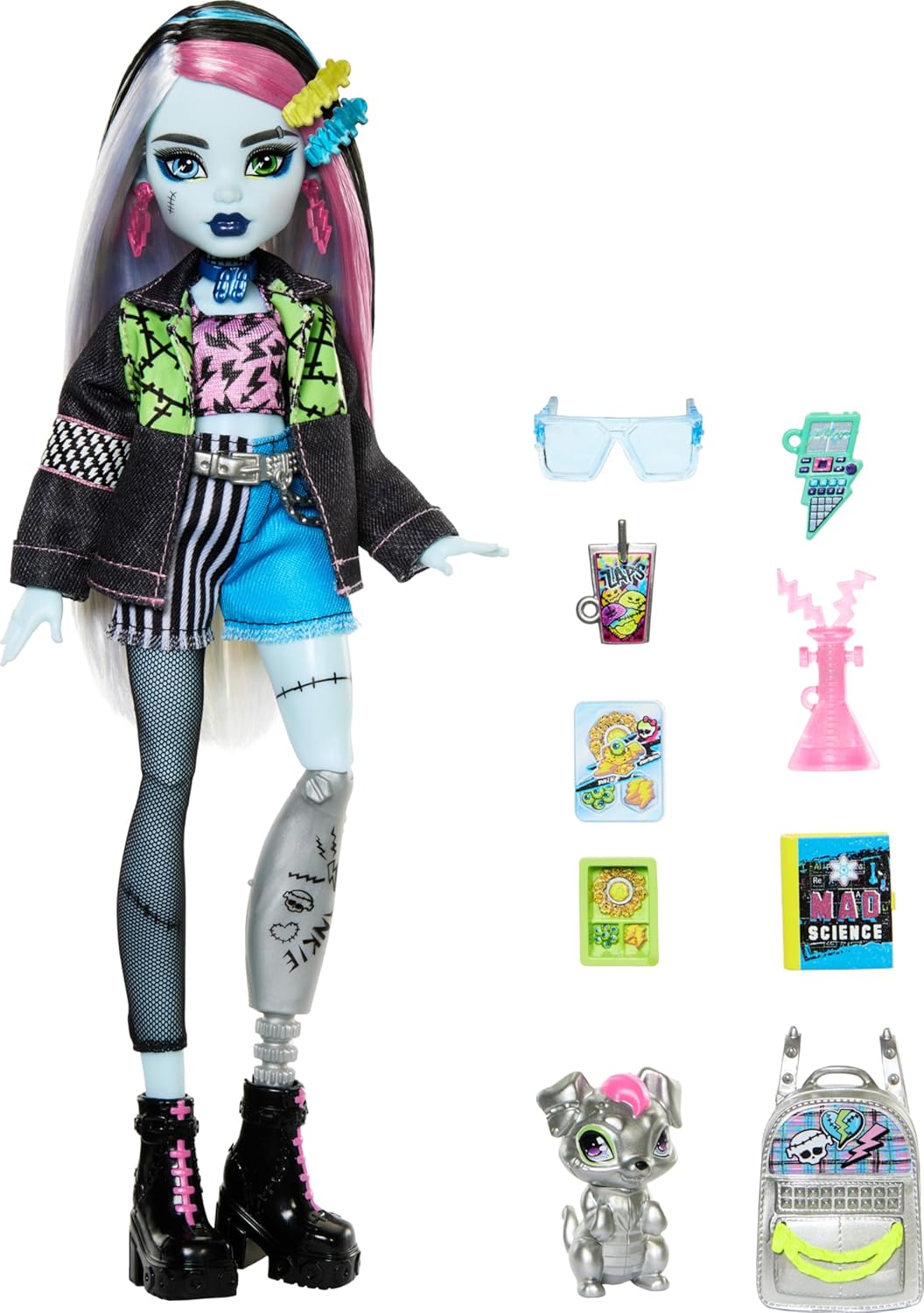 Monster High Frankie Stein Doll With Pet And Accessories