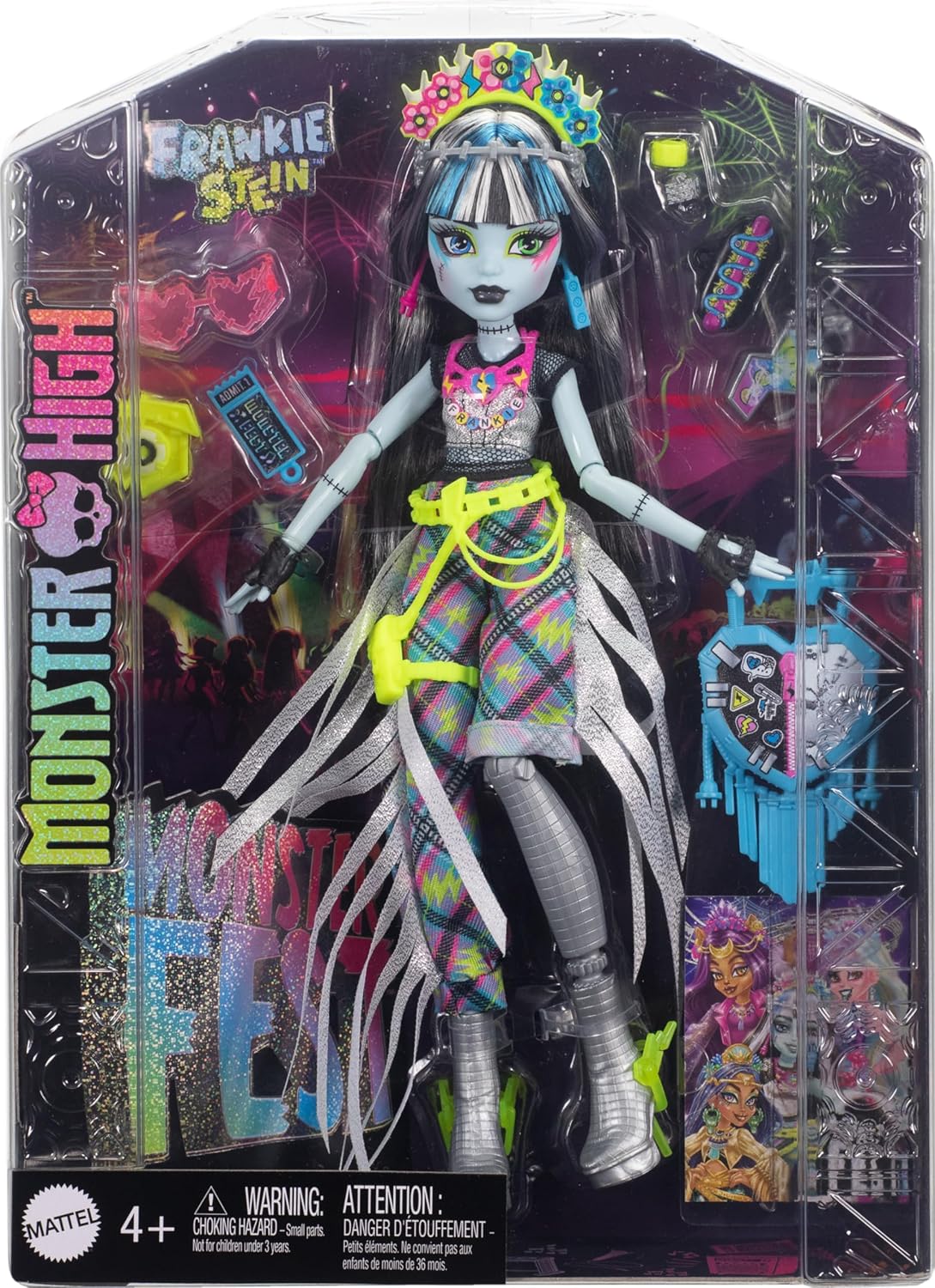 Monster High Monster Fest Frankie Stein Fashion Doll With Festival Outfit, Band Poster And Accessories