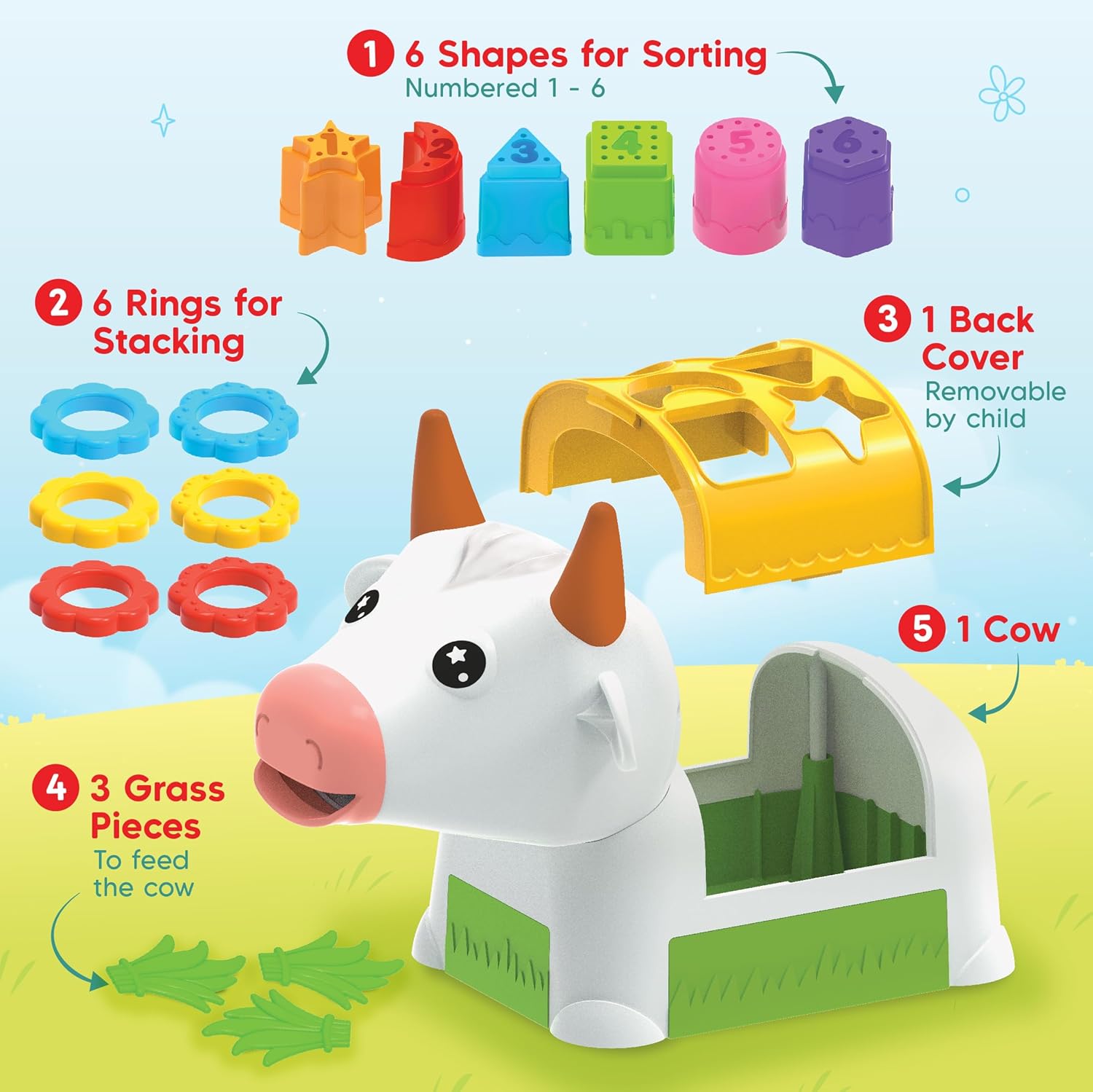 Imagimake Leaps & Bounds - Cow Shape Sorter
