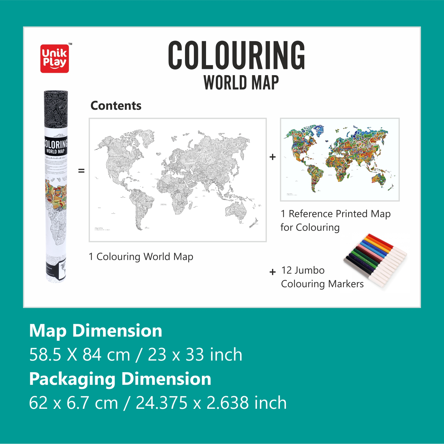Unik Play Colouring World Map