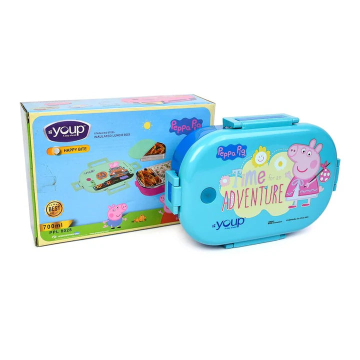 YOUP HAPPY BITE - 750ml Stainless Steel Peppa Pig Theme Kids Lunch Box