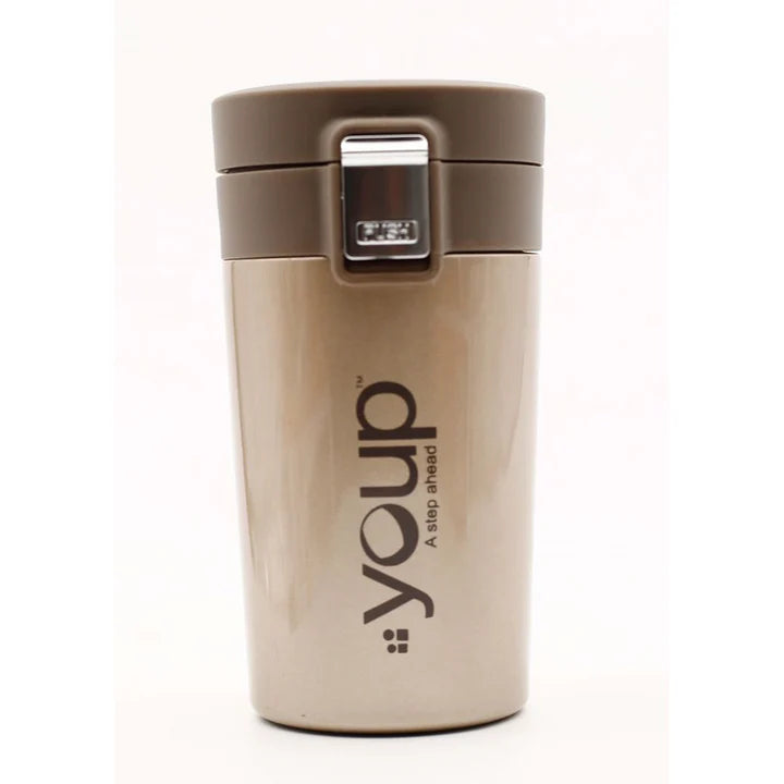 Youp Thermosteel insulated coffee mug with press to open cap YP351 - 350 ml