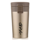 Youp Thermosteel insulated coffee mug with press to open cap YP351 - 350 ml