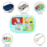YOUP Stainless Steel  Peppa Pig Theme Kids Bento Lunch Box With 3 Compartments SUBLIME - 900 ml