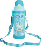 Youp Stainless Steel Turquoise Unicorn theme Kids Insulated Sipper Bottle WINNER - 500 ml (Green)