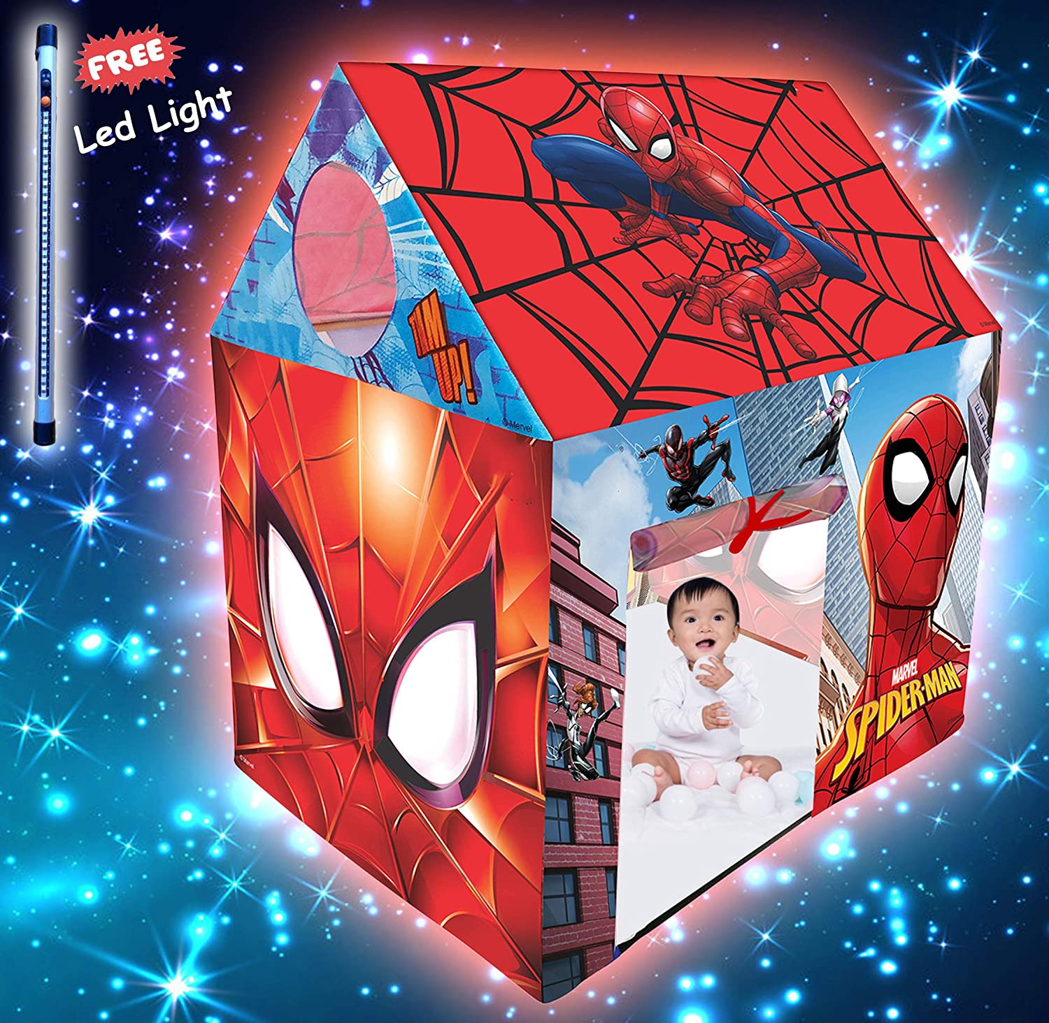 iToys Marvel Spiderman Play House Tent with Led Light