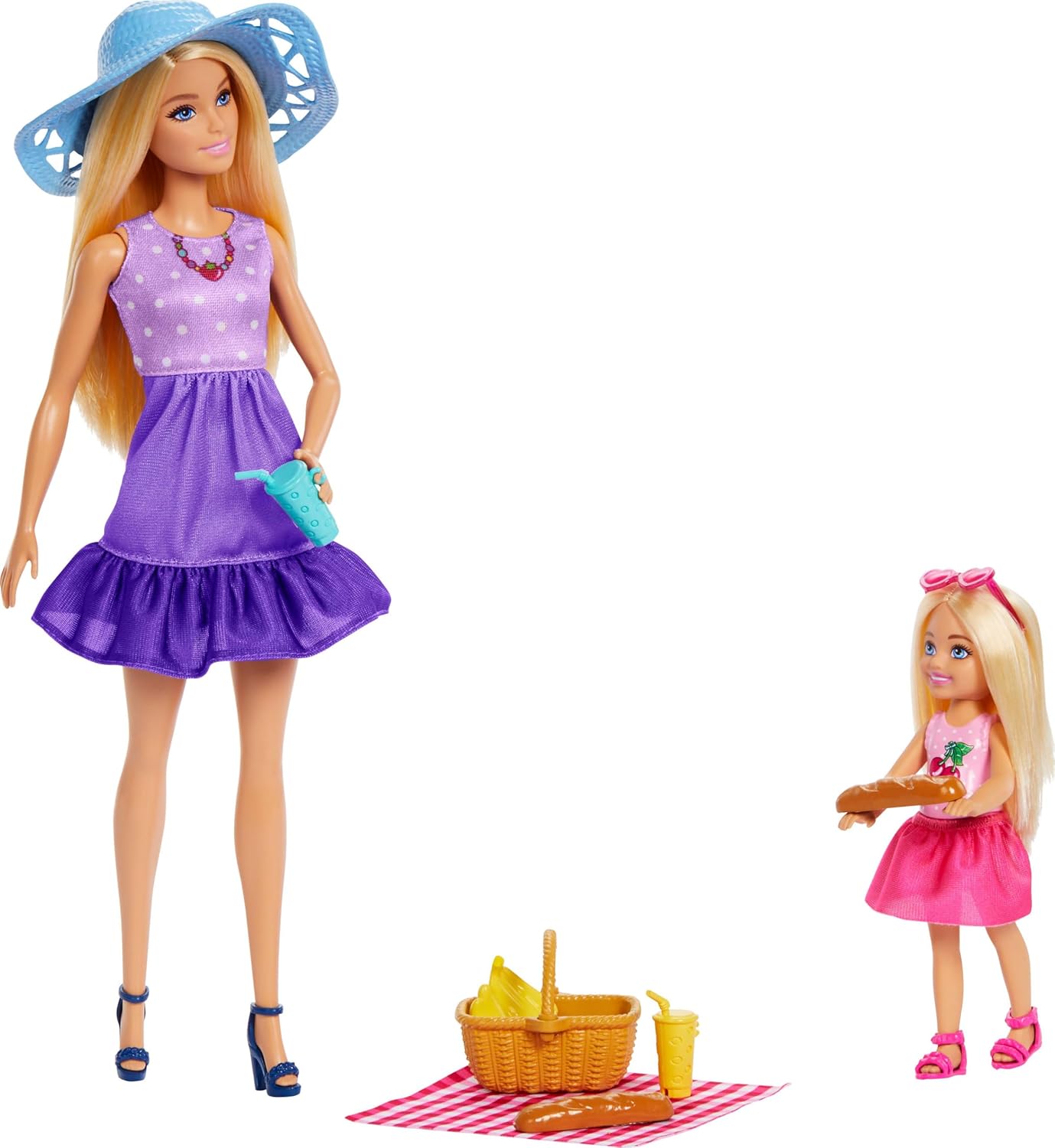 Barbie Family & Friends Dolls & Accessories, Picnic-Themed Playset With 2 Dolls & 9 Pieces