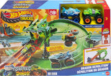 Hot Wheels Monster Trucks Sharks vs Dinos Dragon Destruction Playset & 2 Toy Trucks