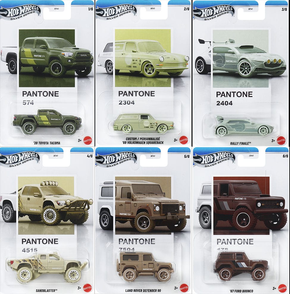 Hot Wheels 2026 Silver Series Pantone - Set of 6