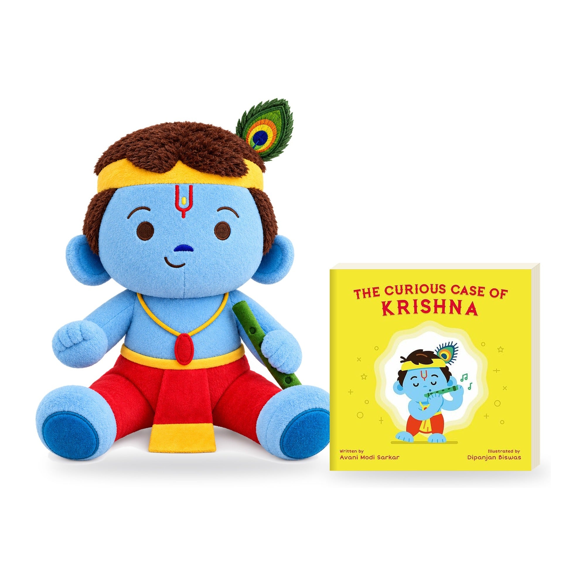 Diwali Gift Combo – Baby Krishna 11 Inch Mantra Singing Soft Toy & The Curious Case of Krishna Story Book