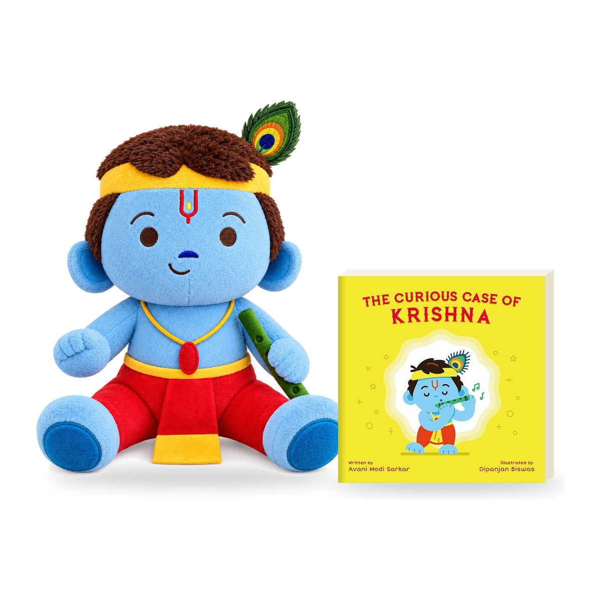 Diwali Gift Combo – Baby Krishna 11 Inch Mantra Singing Soft Toy & The Curious Case of Krishna Story Book