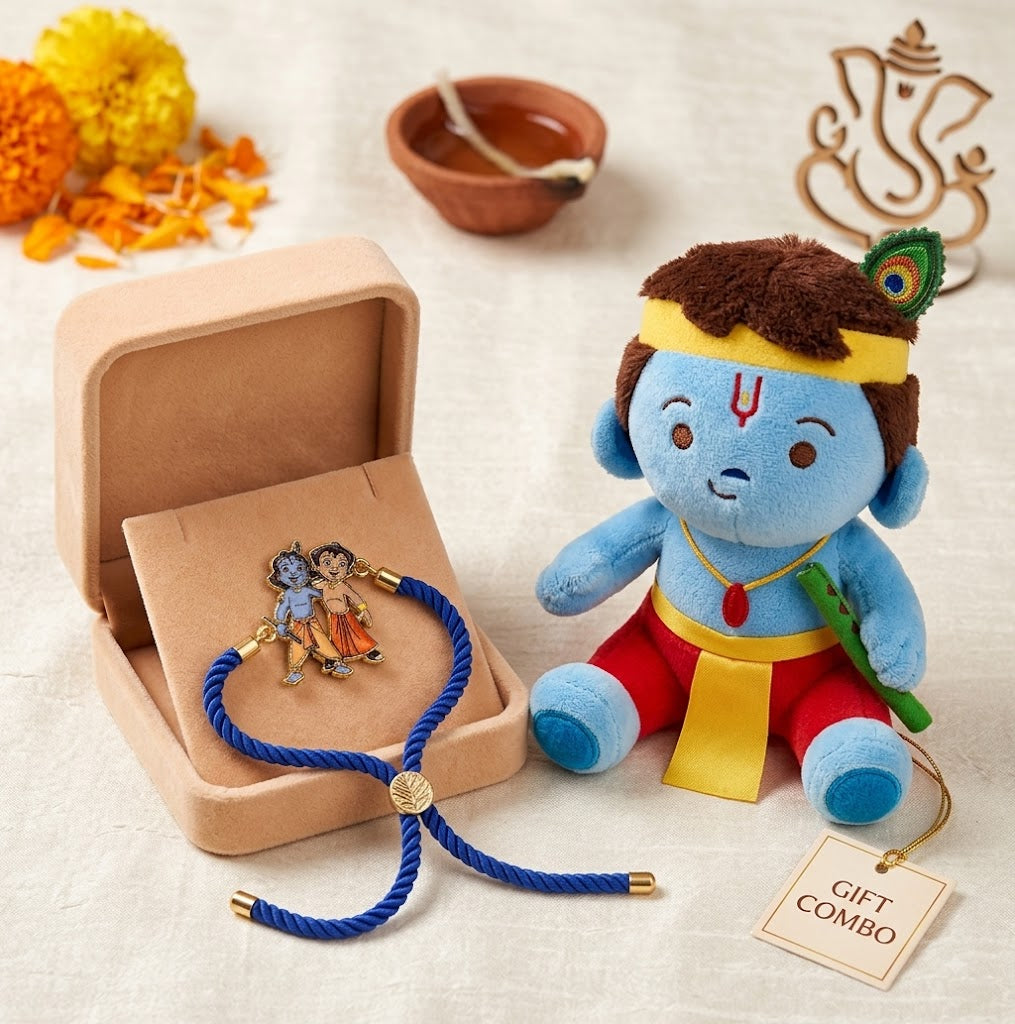 Krishna Rakhi Hamper - Modi Toys Mantra Singing Krishna With Krishna Rakhi