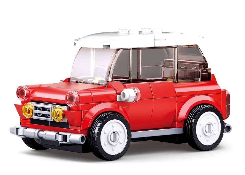 Sluban Model Bricks Mini Red Car With Male Rider Toy