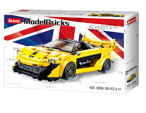 Sluban Model Bricks Racing Car - Yellow