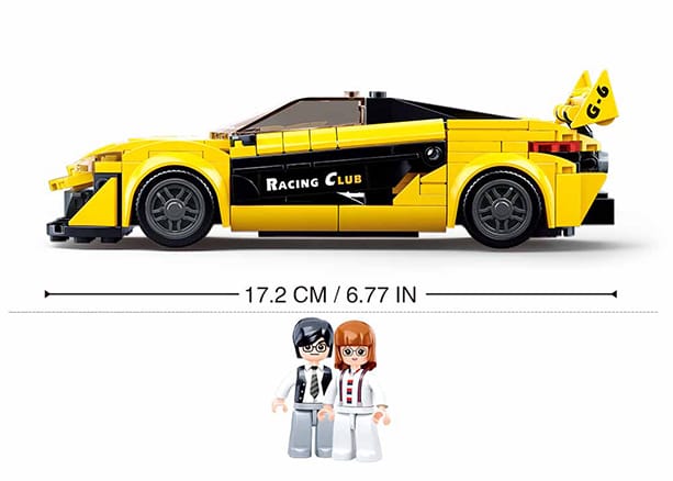 Sluban Model Bricks Racing Car - Yellow