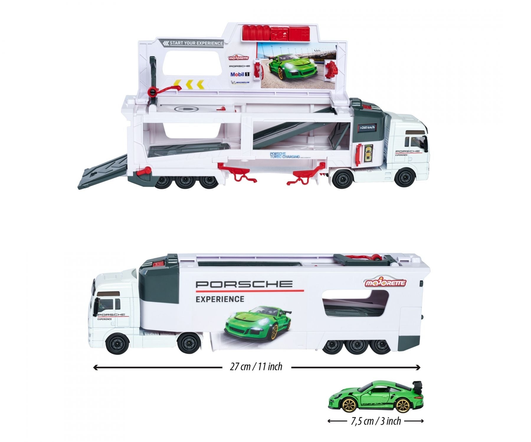 Majorette MAN TGX Truck Porsche Experience+ 2 cars