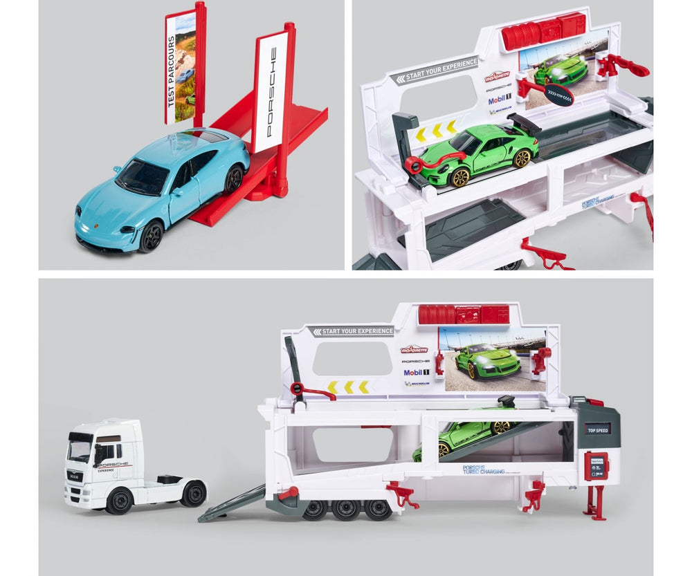 Majorette MAN TGX Truck Porsche Experience+ 2 cars