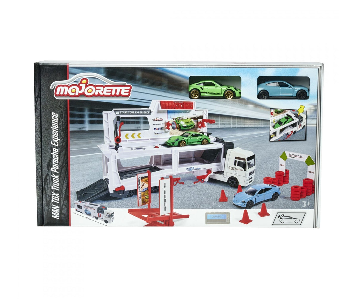 Majorette MAN TGX Truck Porsche Experience+ 2 cars