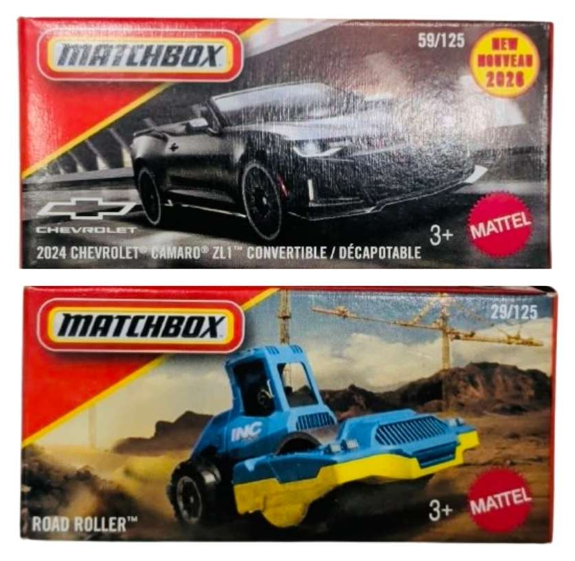 Matchbox 2024 Chevrolet Camaro ZL1 Convertible And Road Roller