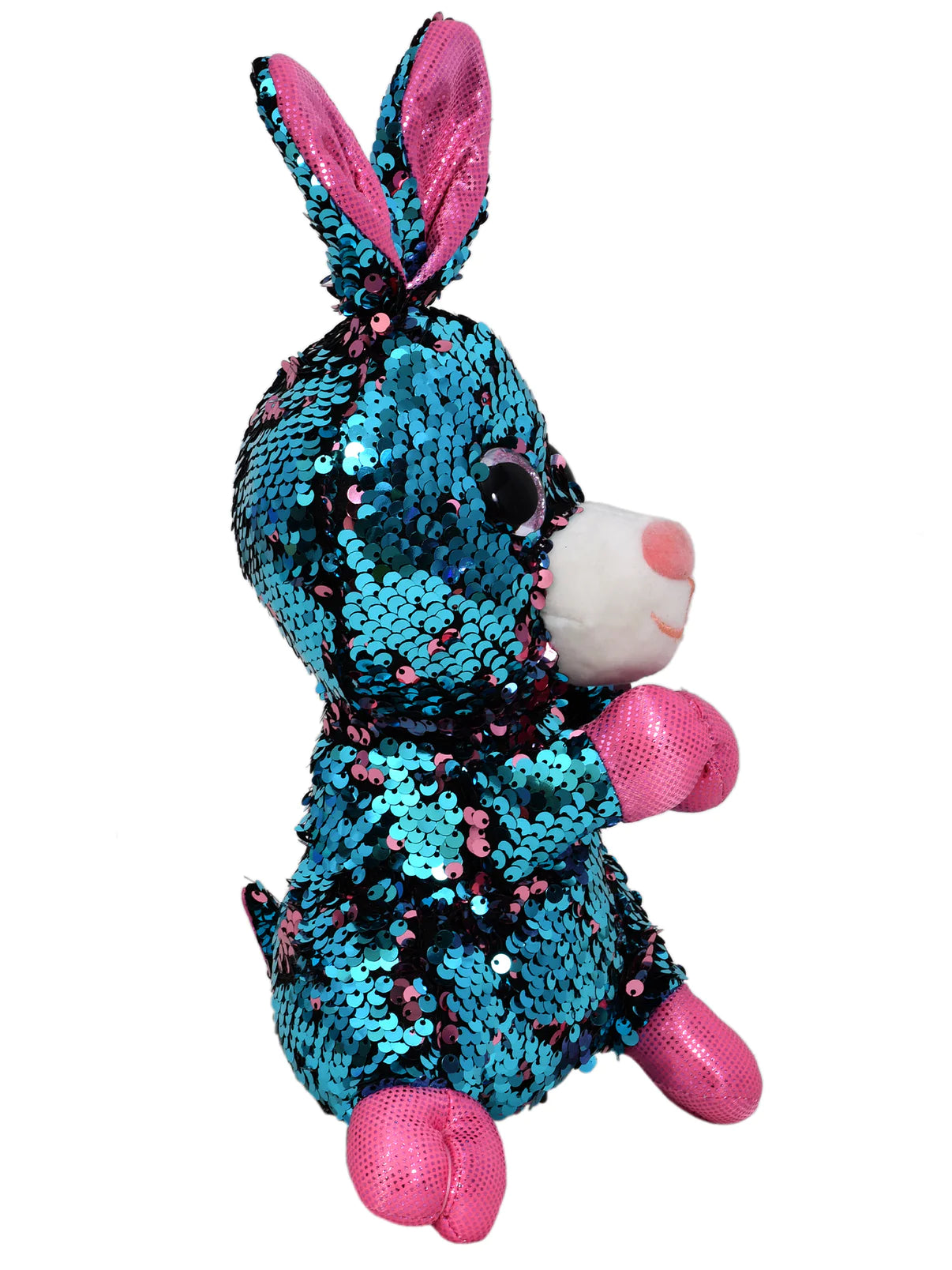 Mirada Blue Sequin Cute Plush Bunny With Glitter Eye