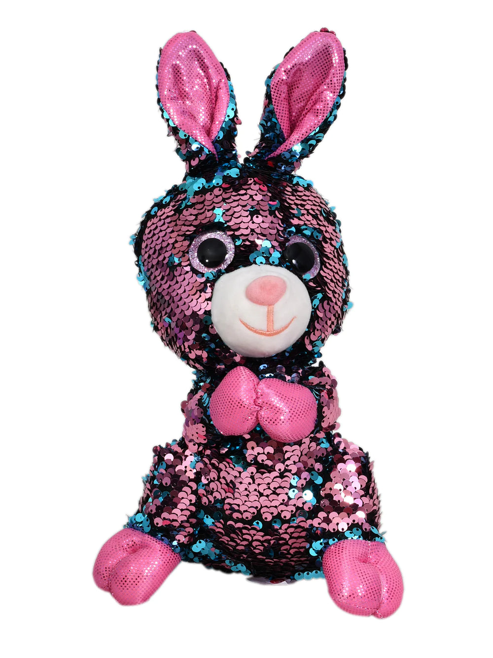 Mirada Blue Sequin Cute Plush Bunny With Glitter Eye