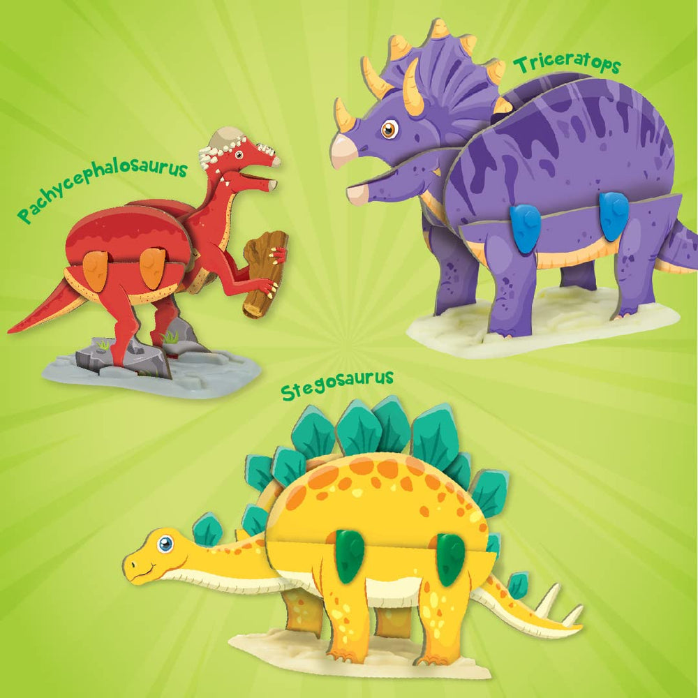 Imagimake Mapology Dino Quest - Stegosaurus, Triceratops, Pachycephalosaurus